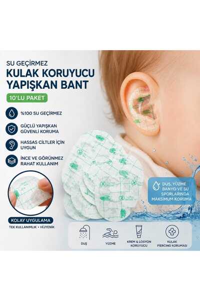 Kinlee Su Geçirmez Kulak Koruyucu Yapışkan Bant 10’lu Paket