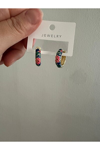 JEWELRY TuelaTaki / أقراط على شكل زهرة مينا ملونة على الطراز البوهيمي