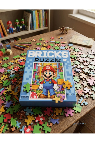 ZUMRANKA Bricks Puzzle 100 Parça Eğitici Mini Puzzle - 10x15 cm Premium Yapbo...