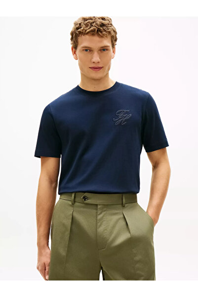 Tommy Hilfiger Men's Regular Fit Terry Fabric Logo Embroidered Short Sleeve N...