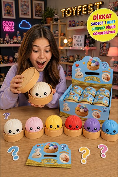 TOYFEST Dim Sum Viral Squishy Stres Topu Sıkılabilir Duyusal Oyuncak Çin Mant...