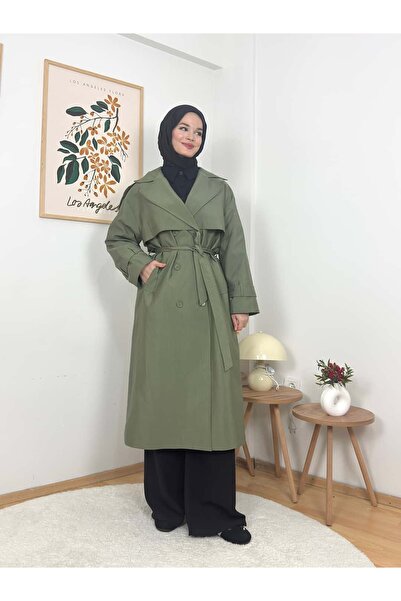 ARZU SEMA معطف تافيرا بتفاصيل حزام الخصر