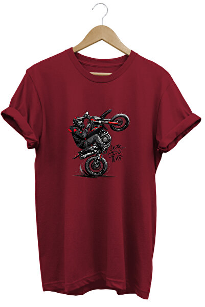 WİDİ Tricou unisex cu imprimeu pentru motociclete, cu o singură roată, suprad...