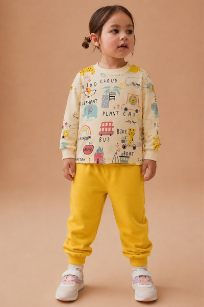 Biberon Baby Baby Girl Set 100% Cotton Long Sleeve Animal Patterned