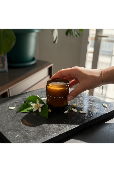 El Yapımı Soya Wax Kiraz Çiçeği Kokulu Mum - Dekoratif Aromaterapi Mum