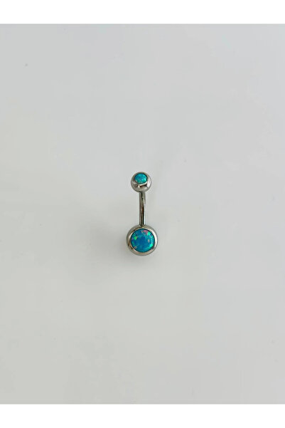 Varant Store Mavi Opal Taş Detaylı Göbek Piercing