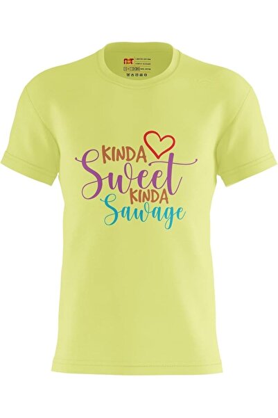 not Women's Printed Design T-Shirt (Kinda Sweet Kinda Savage)| Round Neck Regular Fit T-shirt