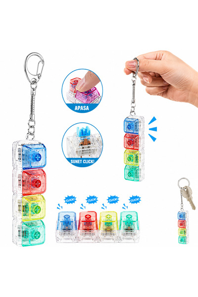 REVO Market Breloc Clicker de Tastatură cu 4 Taste - Jucărie Antistres pentru...