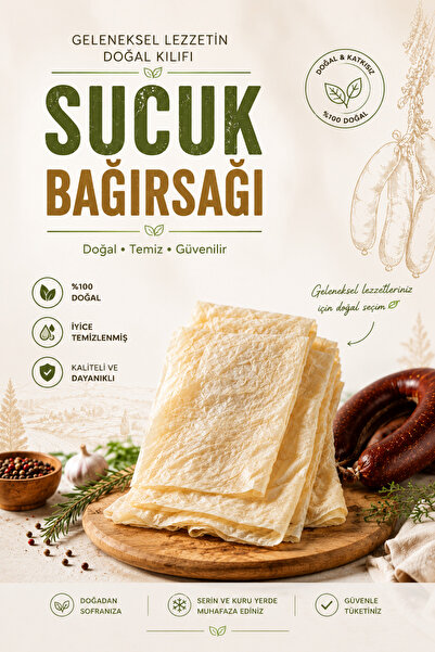 Aktarzane Doğal Sucuk Bağırsağı (Doğal Sosis & Sucuk Kılıfı) – Temizlenmiş Pr...
