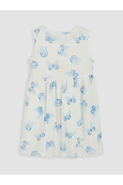 LC Waikiki Crew Neck Butterfly Printed Girls' Dress