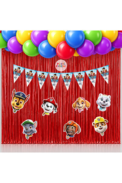 Parti Evreni Paw Patrol Temalı Arka Fon Süsleme Seti 1 Metre