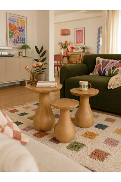 IHLAMUR WOOD DESİGN Mantar sehpa( damla model)