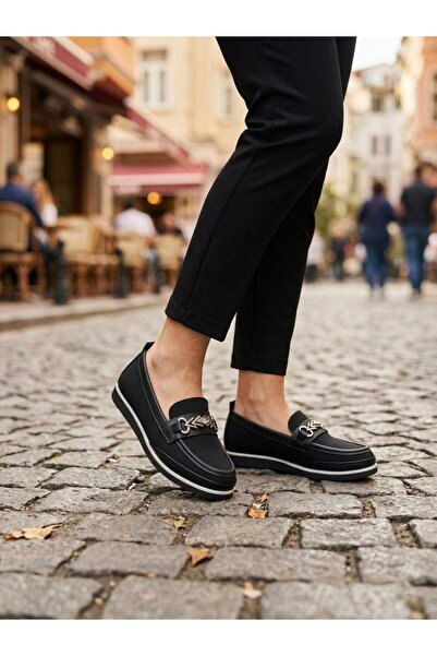 Passeri Shoes Black Textile Knitted Women's Loafer - Comfortable Sole Casual ...