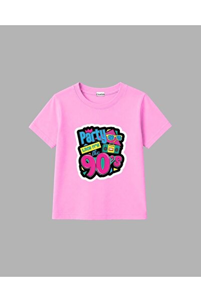 cirokids تي شيرت بناتي بتصميم التسعينيات مصنوع من القطن بنسبة 100%