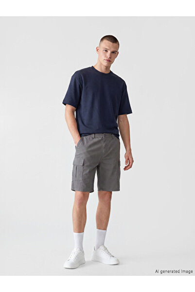 LC Waikiki Nevavm Regular Fit Gabardine Men's Cargo Shorts with a Difference