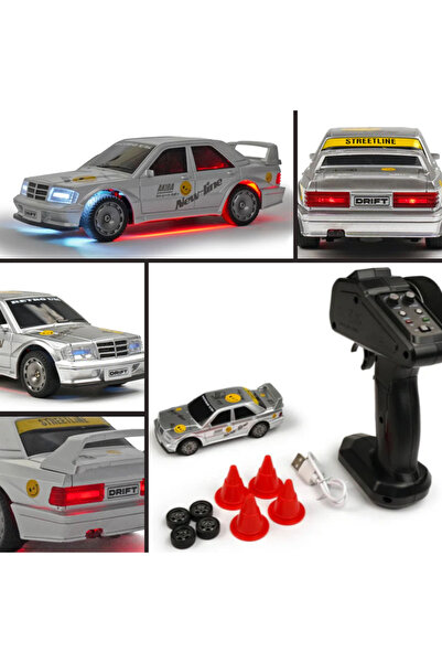 Gepettoys RCG Racing 1/43 Ölçek Drift Arabası Mercedes DTM gri Işıklı Mini RC...