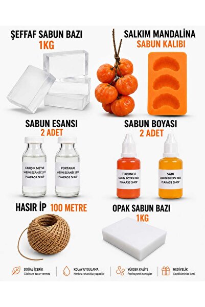 Plaka53 Shop Salkım Mandalina Sabun Yapım Seti