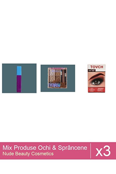 Makeup Set Mix 3 produse Rimel Sprancene: Rimel Ushas , Negru, Fard de spranc...