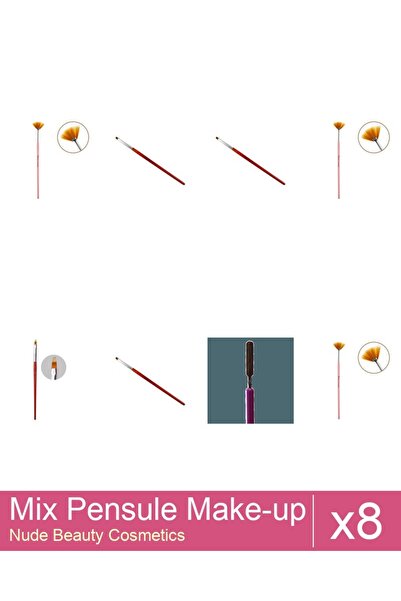 Makeup Set Mix 8 products Makeup Brushes: Cat's Tongue Gel Brush - No. 6, Man...