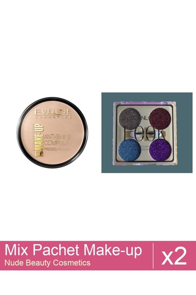 Makeup Set Mix 2 products Makeup Palettes: Compact Powder, Eveline Cosmetics,...