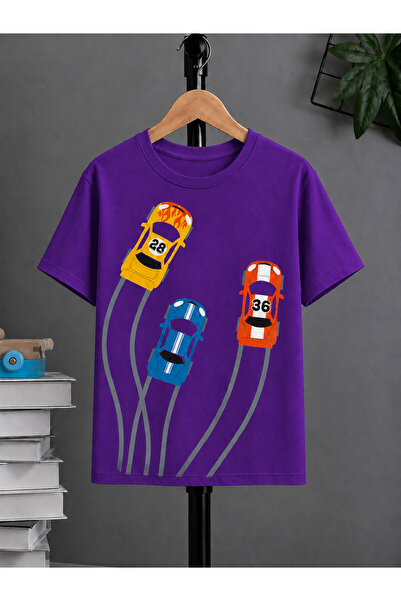 VODEXA Tricou oversize unisex cu imprimeu THREE CARS, 100% bumbac, croială co...