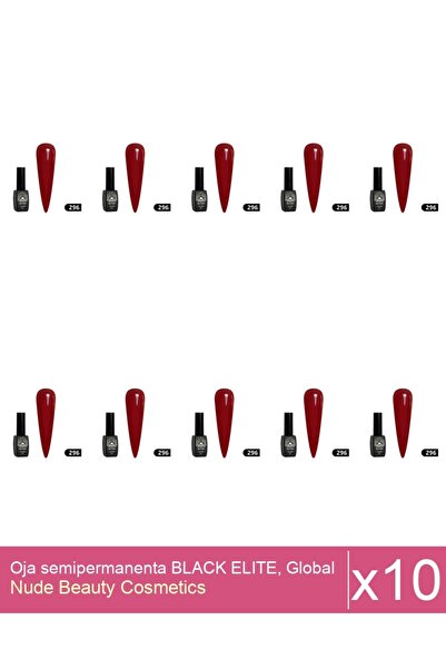 Makeup Set 10x Oja semipermanenta BLACK ELITE, Global Fashion 8 ml,296