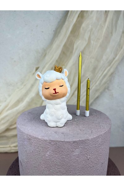 Ca.Gi Handmade Female Lamb Figurine Cake Decoration / Birthday Ornament / Cake Decor - 1 Piece