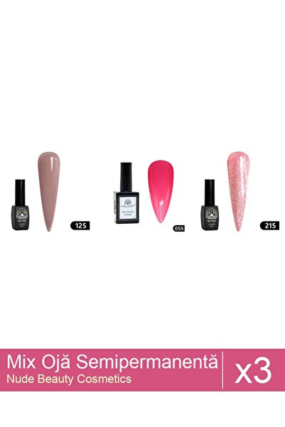 Makeup Set Mix 3 produse Nail Oja: Oja semipermanenta Black Elite, Global Fas...