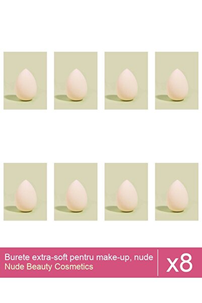 Makeup Set of 8 extra-soft makeup sponges, nude
