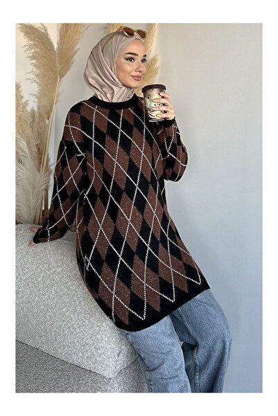 LC Waikiki Nevavm Farkıyla Gürlü Patterned Glittery Hijab Knitwear Tunic
