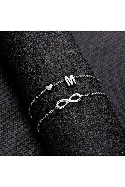 Choice14 RINHOO FRIENDSHIP M Bohemia A-Z Letter Initial Anklet For Women Silv...