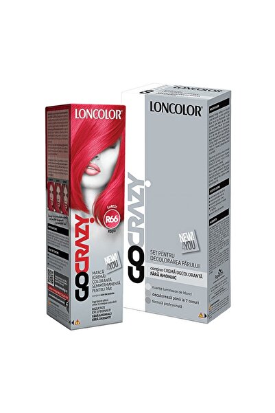 Loncolor Pachet Crema de Par Coloranta Semi-Permanenta GoCrazy R66 GoRed si C...