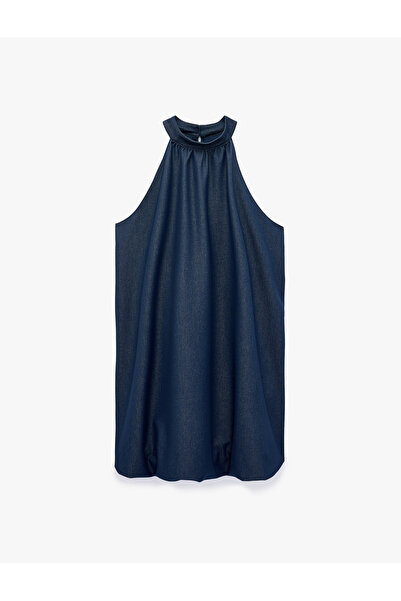 Koton Rochie mini tip balon, fără mâneci, cu decolteu halter, cu potrivire co...