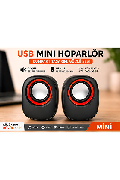Dexmon USB Mini Hoparlör Bilgisayar PC Laptop Telefon Uyumlu Güçlü Ses Gaming...