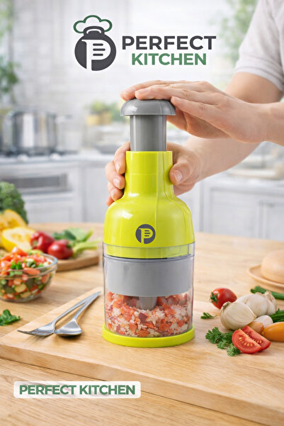 Perfect Kitchen مفرمة طعام يدوية سريعة وسهلة الاستخدام لتقطيع الخضروات والثوم...