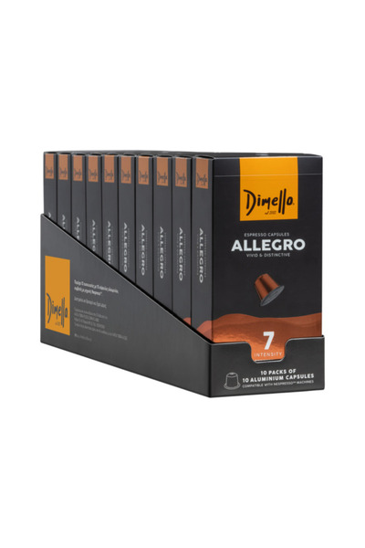 DİMELLO Κιβώτιο Κάψουλες Allegro συμβατές με Μηχανή Nespresso - 100τεμ.