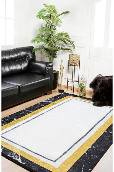 halinet Halı.Net White Modern Washable Non-Slip Living Room Carpet Haln-Hln826