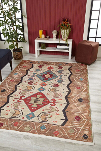 halinet Halı.Net Multi-Colored Modern Washable Non-Slip Living Room Carpet Ha...
