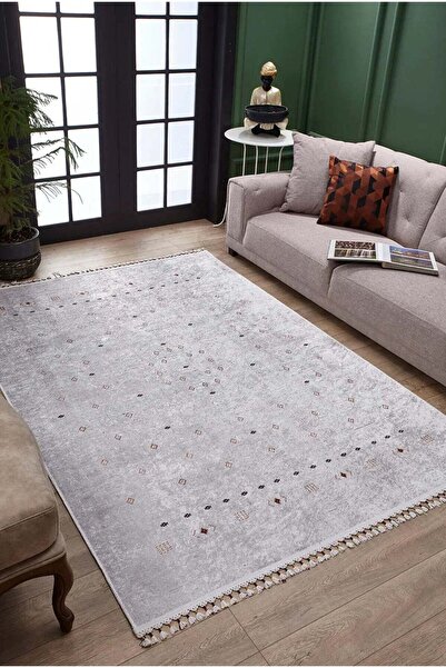 halinet Halı.Net White Vintage Antique Washable Non-Slip Living Room Carpet H...