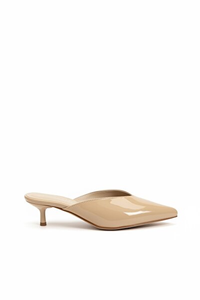 SHOEBELLAS Kless Bej Rugan Kadın Topuklu Ayakkabı