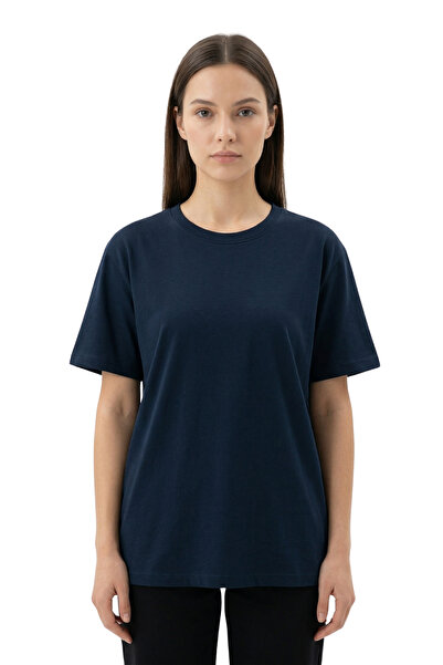 DK DAKSEL Navy Blue Color Regular Fit 100% cotton Crew Neck Women's T-shirt