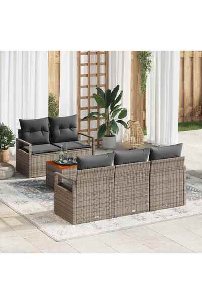 vidaxl Set de canapele pentru gradina 6 pcs Gri poliratan