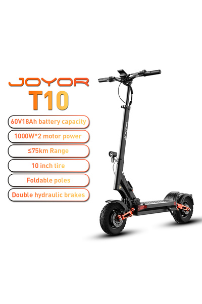 joyor T10 Trotinetă electrică 60V 18Ah, motor dublu 2x1000W, 60km/h, frâne hi...