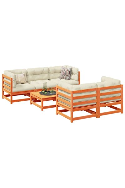 vidaxl Set mobilier de gradina cu perne, 6 piese, lemn masiv de pin