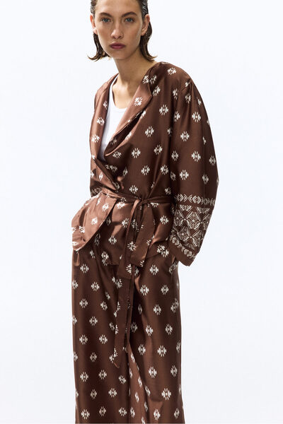 H&M Kuşaklı Saten Blazer