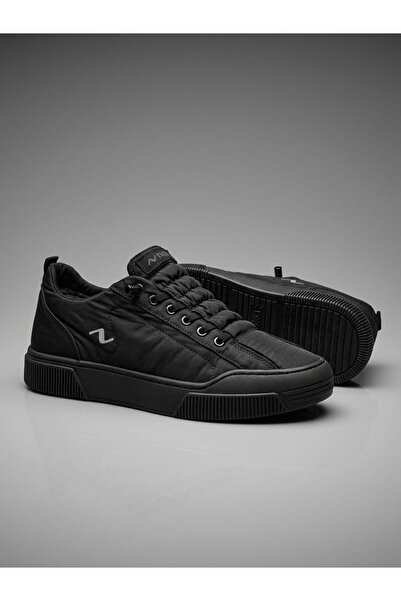 Passeri Shoes حذاء رياضي رجالي من القماش الأسود بتفاصيل من مادة ميموري فوم ور...