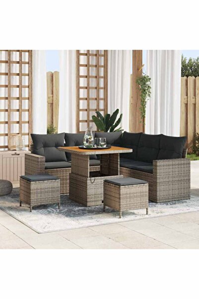 vidaxl Set de canapele pentru gradina 8 pcs Gri poliratan