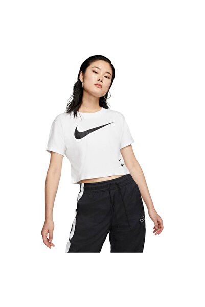 Nike Femei& # x27;s Top scurt cu mânecă scurtă, îmbrăcăminte sport, Swoosh XL