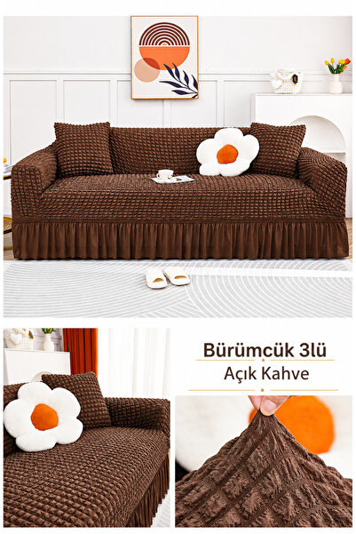 ELHAS Bürümcük 3 Kişilik Koltuk Örtüsü. Etekli Koltuk Kılıfı. Çekyat Kanepe Ö...