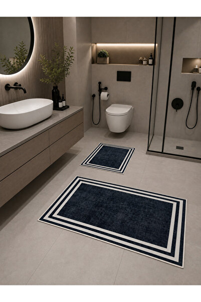 buççin online mağaza Kaymaz Taban Dijital Baskı 60x100 2’li Banyo Paspas Takı...